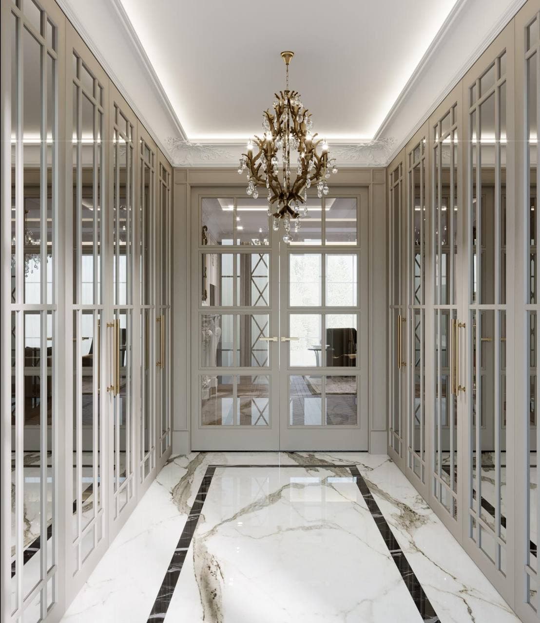 Luxury bathroom with dark stone finishes and bespoke fixtures